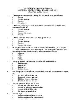 TOP 300 câu hỏi trắc nghiệm ôn tập môn Triết học Mác - Lenin | Học viện Công nghệ Bưu chính Viễn thông