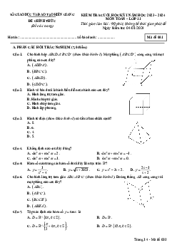 Đề kiểm tra cuối học kỳ 1 Toán 11 năm 2023 – 2024 sở GD&ĐT Kiên Giang