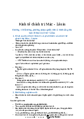 Chương 1: Đối tượng, phương pháp nghiên cứu và chức năng của kinh tế chính trị Mác – Lênin - Kinh tế chính trị Mác Lênin | Trường Đại học Kinh tế, Đại học Quốc gia Hà Nội
