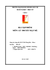 Bài tập nhóm môn Lý thuyết mật mã | Trường Đại học Bách Khoa Hà Nội