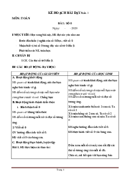 Giáo án Toán lớp 1 sách Cánh Diều tuần 3