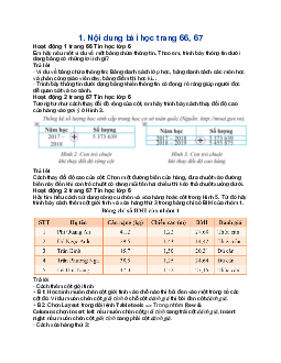 Tin học lớp 6 Bài 4: Trình bày thông tin ở dạng bảng | Cánh Diều