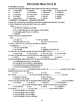 Đề luyện thi vào lớp 10 THPT Chuyên Tiếng Anh năm học 2023-2024 (có đáp án) - Đề thi thử số 10