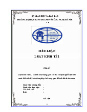 Chủ đề: Luật hành chính – Vai trò hoạt động giám sát của cơ quan quyền lực nhà nước đối với việc bảo đảm pháp chế trong quản lí hành chính nhà nước | Tiểu luận môn Luật kinh tế 1| Trường Đại học Kinh doanh và Công nghệ Hà Nội
