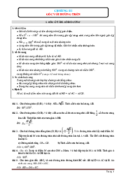 Bài tập chương II hình khối 9 góc với đường tròn