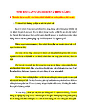 Tính Độc Lập Tương Đối Của Ý Thức Xã Hội - Nghiên Cứu Từ Triết Học Mác Lênin
