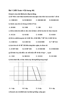 Vở bài tập Toán lớp 4 trang 64 Bài 25: Bài kiểm tra số 1 Cánh diều