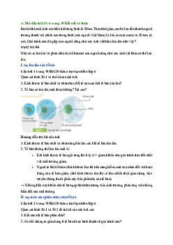Giải Khoa học tự nhiên 6 - Bài 20 Sự lớn lên và sinh sản của tế bào | Kết nối tri thức