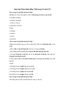 Soạn bài Thực hành tiếng Việt trang 32 lớp 10 sách Cánh Diều