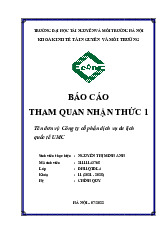 Báo cáo tham quan nhận thức 1 | Đại học Tài nguyên và Môi trường Hà Nội