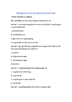 Đề thi giữa học kì 2 Lịch sử và Địa lí lớp 4 Kết nối tri thức