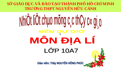 Giáo án điện tử Địa lí 10 Bài 11 Cánh diều: Nước biển và đại dương