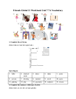 Giải Tiếng anh 11 Workbook Unit 7 7A Vocabulary | Friends Global