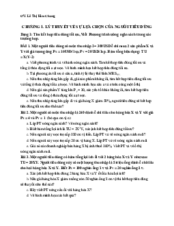 Bài tập Chương 1: Sự lựa chọn của người tiêu môn Kinh tế học đại cương | Đại học Thăng Long