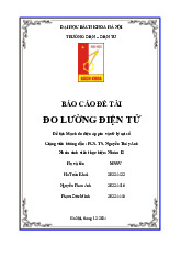 Báo cáo Nghiên cứu mạch đo điện áp pin 3V môn Đo lường điện | Trường Đại học Bách Khoa Hà Nội