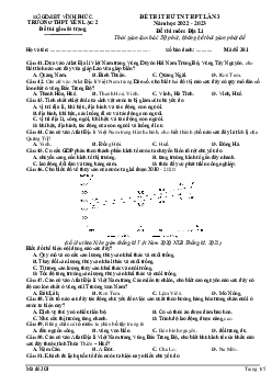 Đề thi thử THPT Quốc gia năm 2023 môn Địa lần 3 trường Yên Lạc 2, Vĩnh Phúc