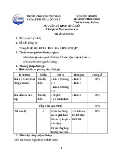 Đề cương chi tiết học phần Nguyên lý kinh tế vi mô