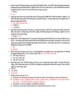 Trắc nghiệm về giao dịch thương mại quốc tế có đáp án