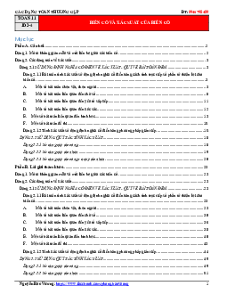 Các dạng toán biến cố và xác suất của biến cố thường gặp