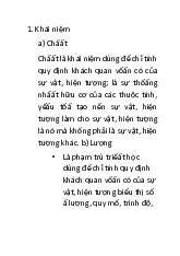 Khái Niệm và Quy Luật Lượng Chất trong Triết Học môn Triết học Mác - Lênin | Trường đại học Mở Hà Nội