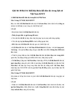 Giải Sử 10 Bài 14: Khối đại đoàn kết dân tộc trong lịch sử Việt Nam KNTT