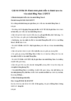 Giải Sử 10 Bài 10: Hành trình phát triển và thành tựu của văn minh Đông Nam Á KNTT