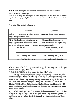 Nêu định nghĩa về Văn minh. So sánh Văn hoá | Đại học Sư Phạm Hà Nội