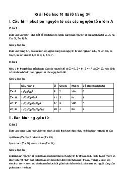 Hóa học 10 Bài 6: Xu hướng biến đổi một số tính chất của nguyên tử các nguyên tố trong một chu kì và trong một nhóm - Kết Nối Tri Thức
