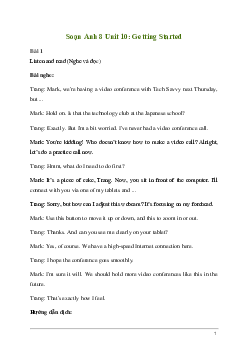 Giải Tiếng Anh 8 Unit 10: Getting Started | Kết nối tri thức