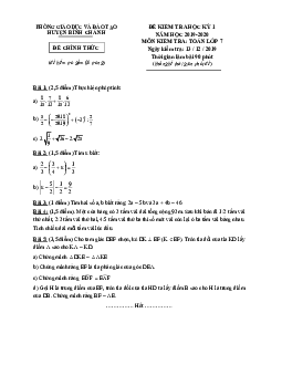 Đề thi học kỳ 1 Toán 7 năm 2019 – 2020 phòng GD&ĐT Bình Chánh – TP HCM