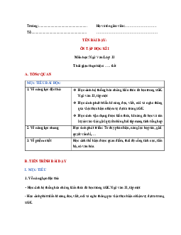 Ôn tập học kỳ I - Giáo án Văn 11 Chân trời sáng tạo