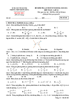 Đề thi cuối kỳ 2 Toán 10 năm 2023 – 2024 trường THPT Hướng Hóa – Quảng Trị