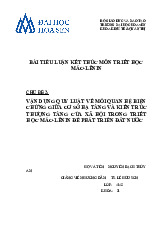 Tiểu luận Vận dụng quy luật về mối quan hệ biện chứng giữa cơ sở hạ tầng và kiến trúc thượng tầng của xã hội trong triết học Mác – Lênin để phát triển đất nước- Trường Đại học Hoa Sen