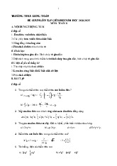 Đề cương giữa học kì 1 Toán 8 năm 2024 – 2025 trường THCS Long Toàn – BR VT