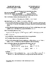 Đề thi Phương trình vi phân đạo hàm riêng (Ngành học Toán Tin) đề số 5 giữa kỳ 2 năm học 2020-2021 | Trường Đại học Khoa học tự nhiên, Đại học Quốc gia Hà Nội