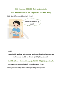 Giải Khoa học lớp 4 Bài 26: Thực phẩm an toàn| Chân trời sáng tạo