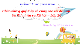 Giáo án điện tử Tự nhiên và xã hội 2 Bài 1Chân trời sáng tạo : Các thế hệ trong gia đình.
