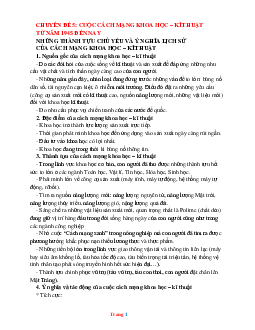 Chuyên đề bồi dưỡng HSG Lịch sử 9: Cuộc cách mạng khoa học–kĩ thuật từ năm 1945 đến nay