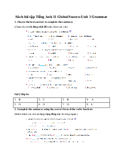 Giải Unit 1 Grammar | Sách bài tập Tiếng Anh 11 Global Success