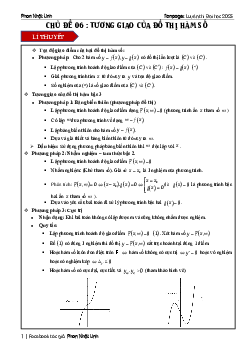 Chủ đề tương giao của đồ thị hàm số ôn thi tốt nghiệp THPT môn Toán