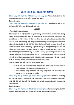 Soạn bài Cái bóng trên tường | SGK Ngữ Văn 9 Chân trời sáng tạo (Tập 2)