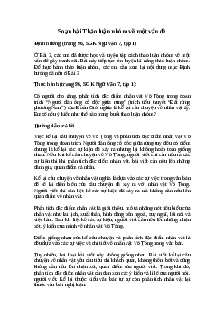 Soạn bài Nói và nghe: Thảo luận nhóm về một vấn đề | Ngữ văn 7 sách Cánh diều