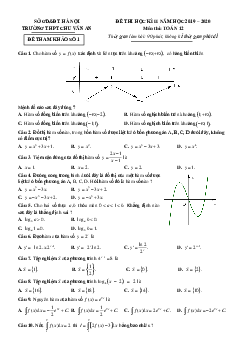 Đề cương ôn tập HK2 Toán 12 năm 2019 – 2020 trường Chu Văn An – Hà Nội