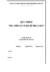 Báo cáo QUY TRÌNH ỨNG PHÓ SỰ CỐ RÒ RỈ HÓA CHẤT HSE_ATHC_01 - CÔNG TY OMEXEY môn An toàn lao động - Trường Đại học Thủ Dầu Một.