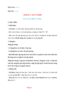 Giáo án Toán 6 sách Cánh diều học kỳ 1 rất hay