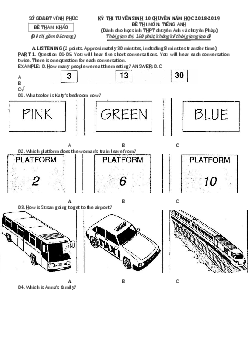 Đề thi tuyển sinh vào 10 Chuyên Vĩnh Phúc năm học 2018-2019 môn Tiếng Anh