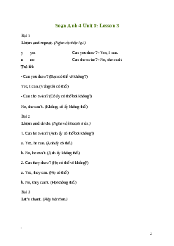 Giải Tiếng Anh lớp 4 Unit 5: Lesson 3 | Global Success