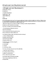 Đề thi giữa học kì 1 môn Tiếng Việt lớp 2 mới nhất