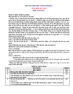 Bộ đề ôn thi học sinh giỏi Ngữ văn 7 năm 2022-2023 (có đáp án )