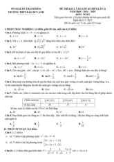 Đề KSCL Toán vào lớp 10 lần 2 năm 2025 trường THPT Đào Duy Anh – Thanh Hóa